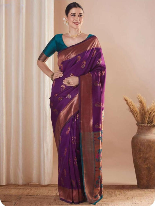 Very Attractive Soft Silk Saree With Zari Weaving