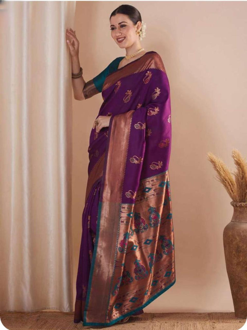 Very Attractive Soft Silk Saree With Zari Weaving
