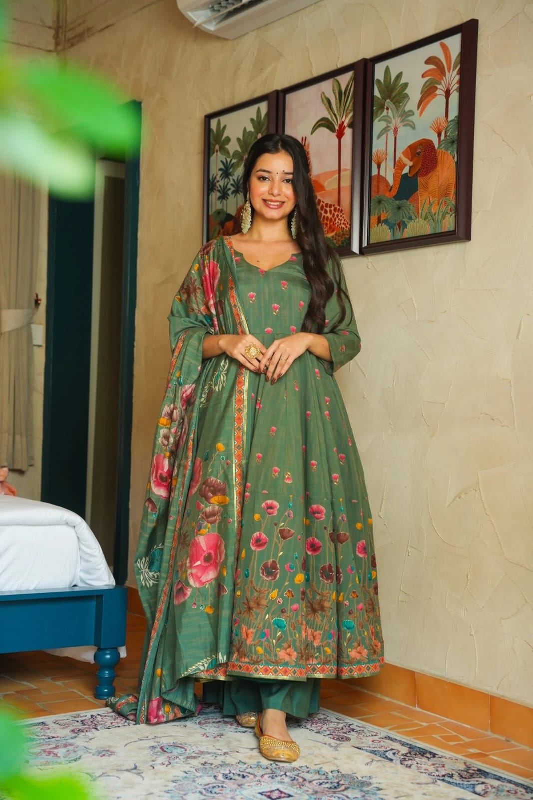 Aarika Bloom Printed Anarkali Suit Set