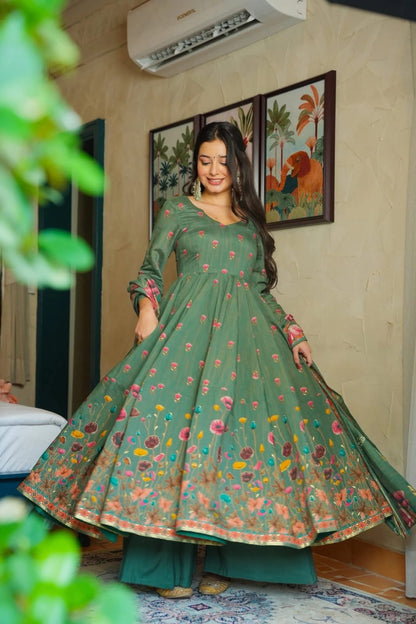 Aarika Bloom Printed Anarkali Suit Set