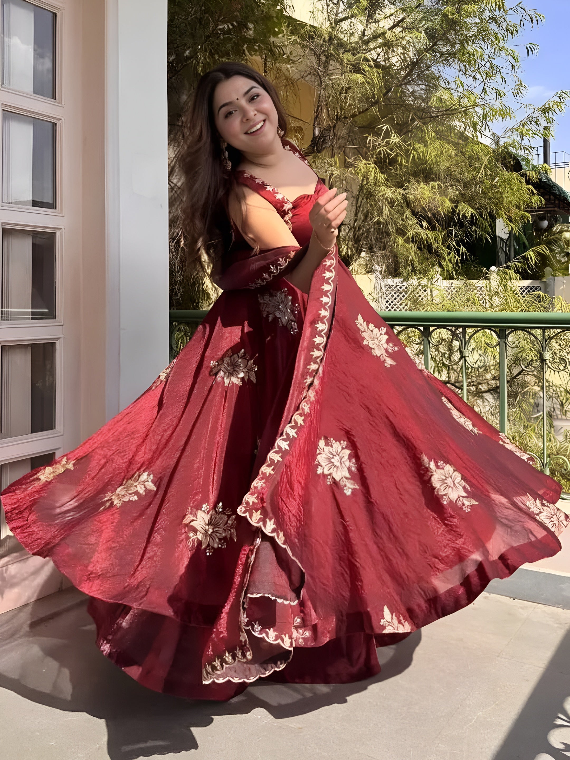 Ishani Cherry Heritage Occasion Embroidered Anarkali Suit Set