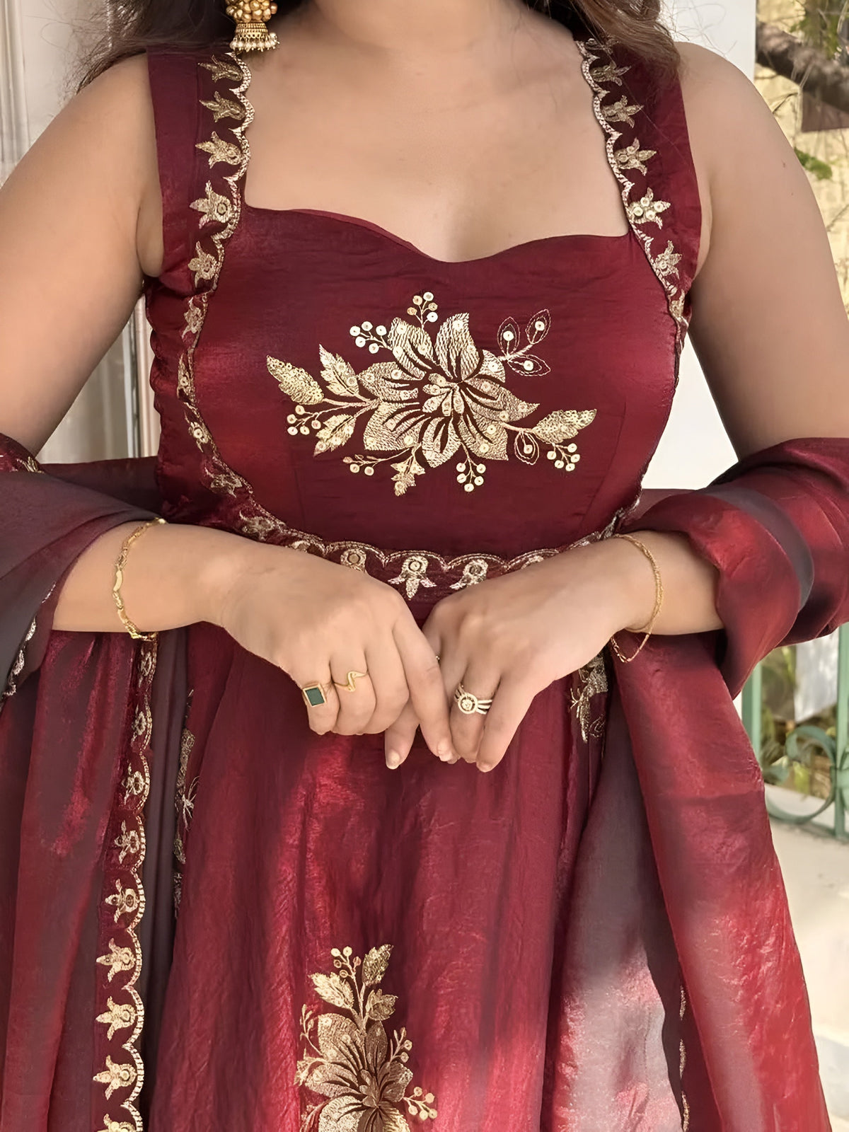 Ishani Cherry Heritage Occasion Embroidered Anarkali Suit Set