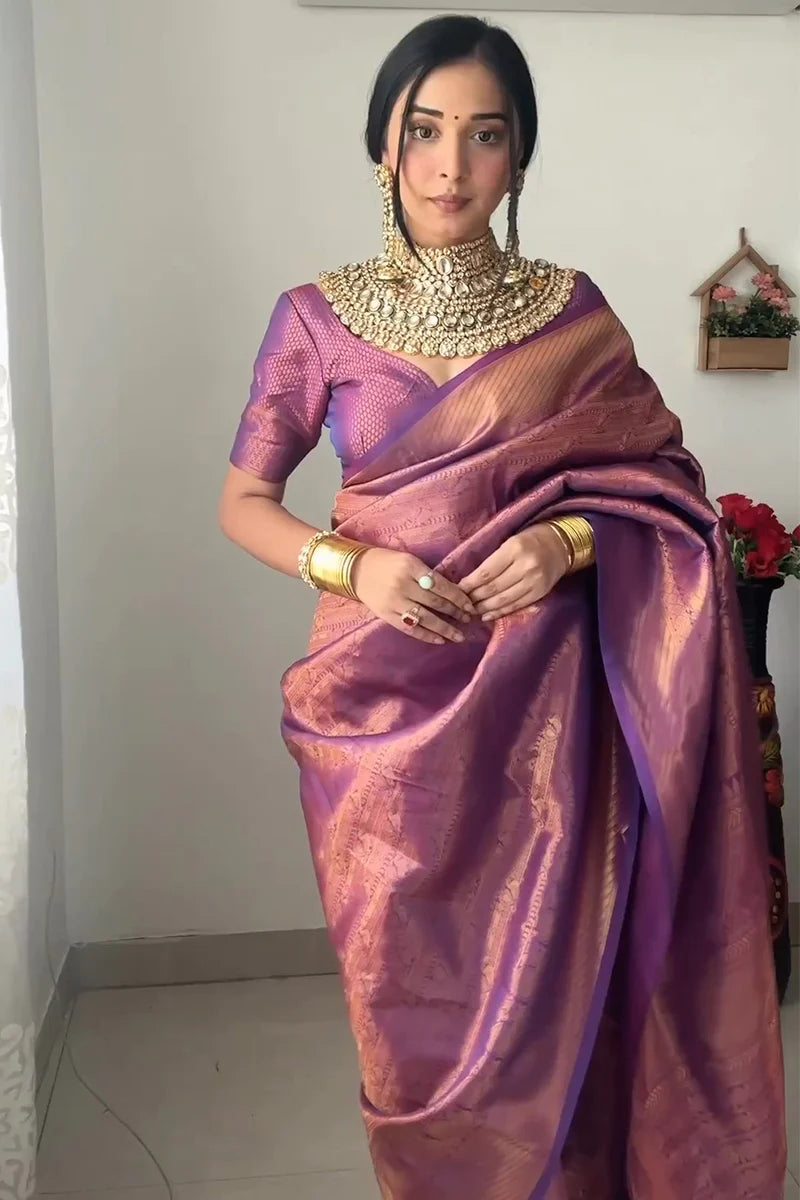 Trending 1 Min Ready To Wear Soft Silk Saree With Blouse