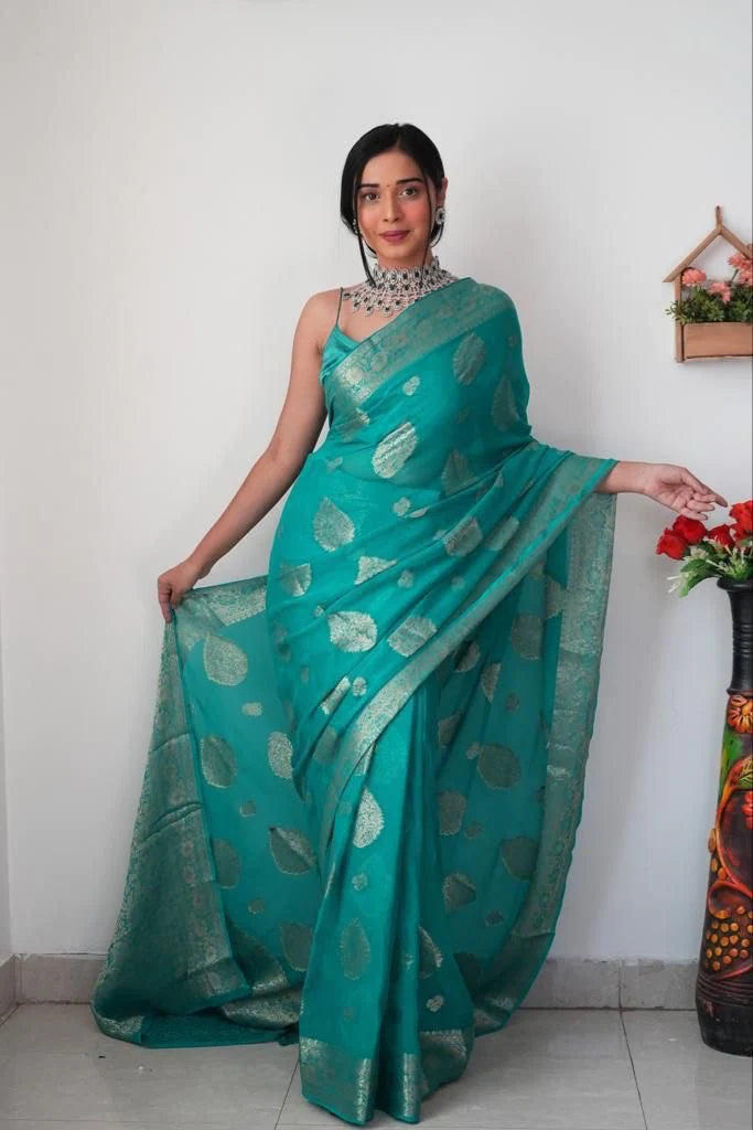 Trending 1 Min Ready To Wear Soft Silk Saree With Blouse