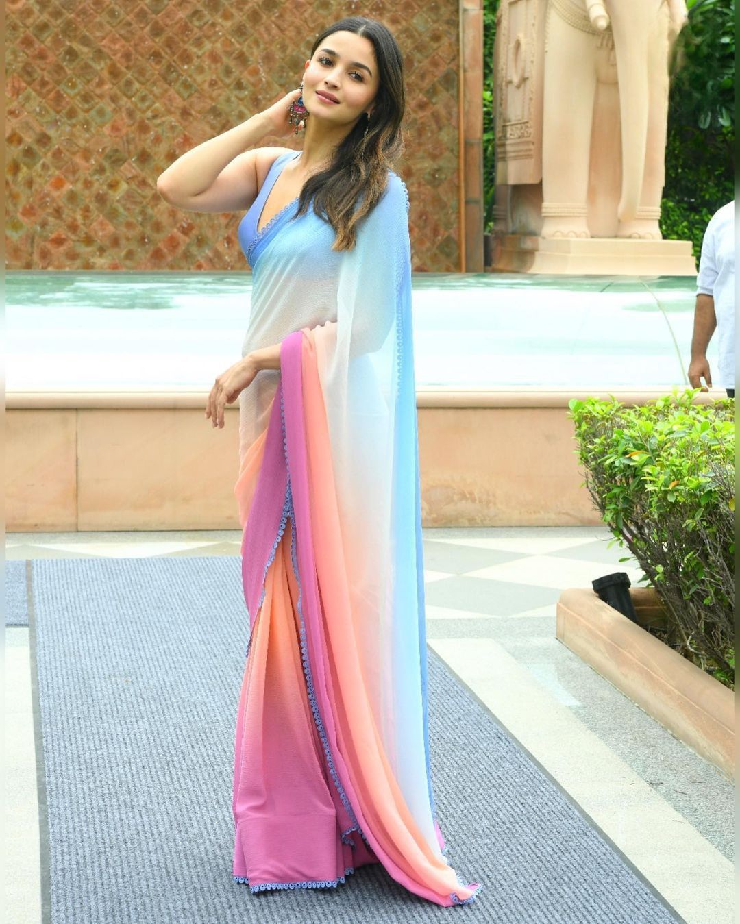 1 Min Ready To Wear Alia Bhatt Saree In Imported Georgette With Heavy Blouse