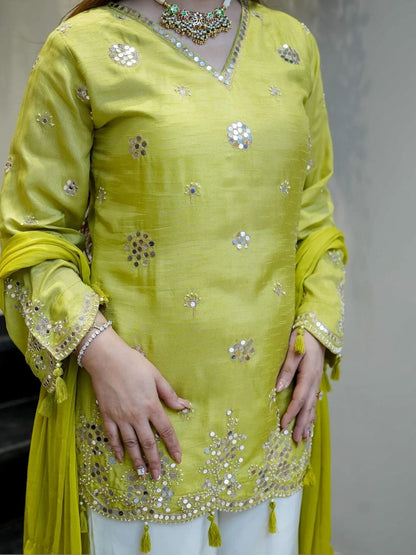 Prakriti Lime Heritage Suit Set