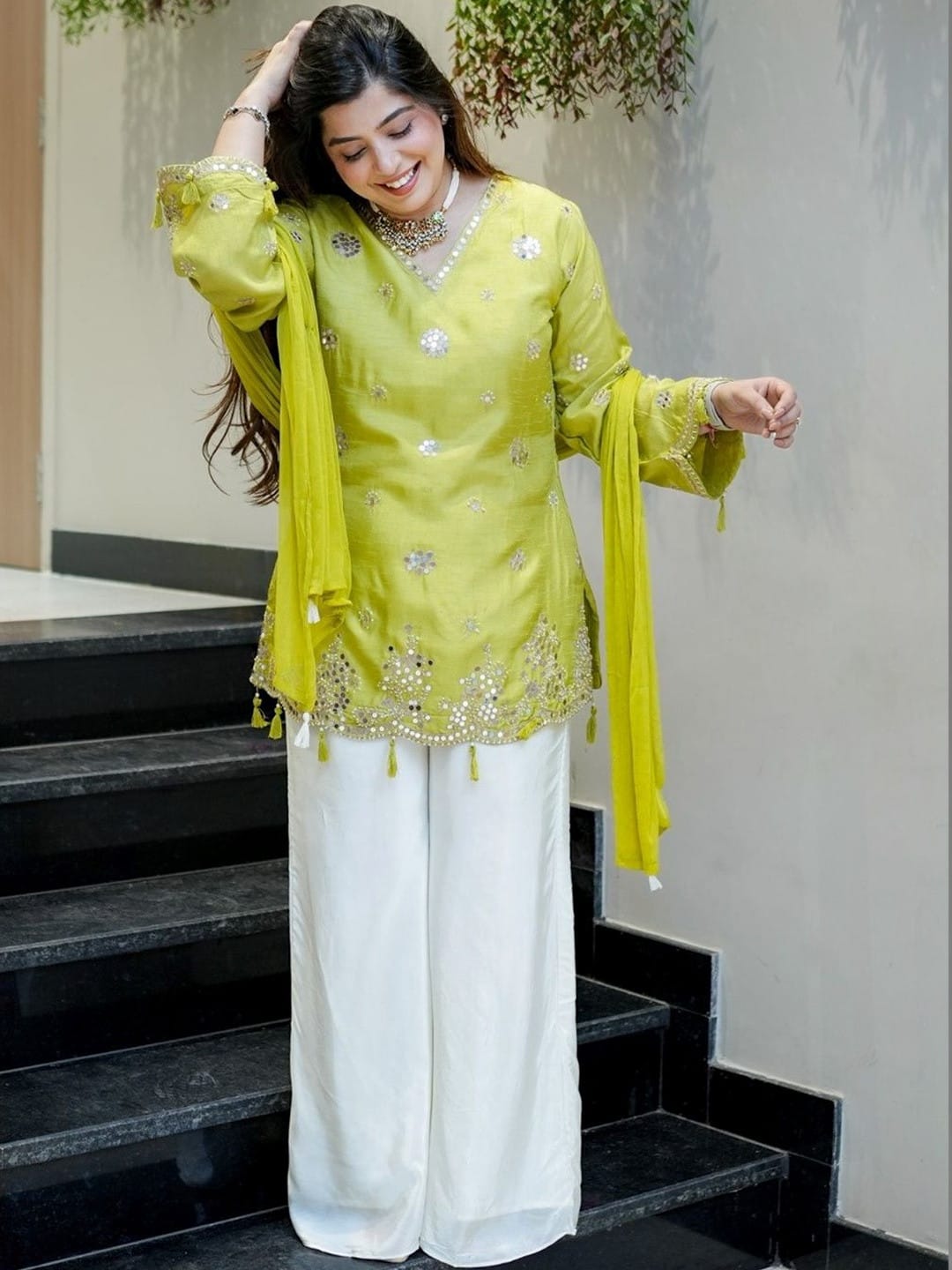 Prakriti Lime Heritage Suit Set