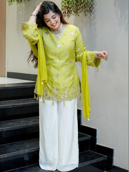 Prakriti Lime Heritage Suit Set