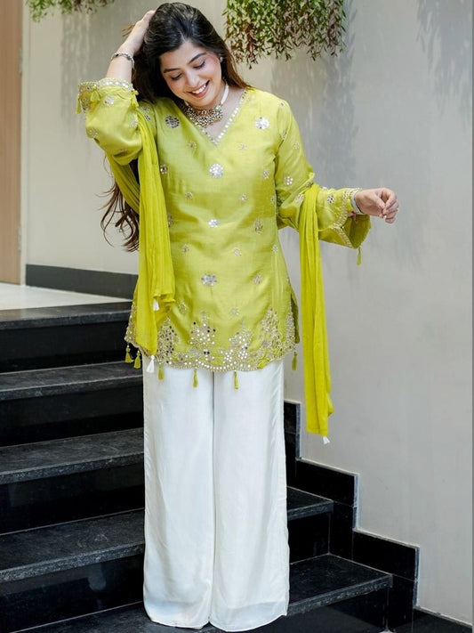 Prakriti Lime Heritage Suit Set