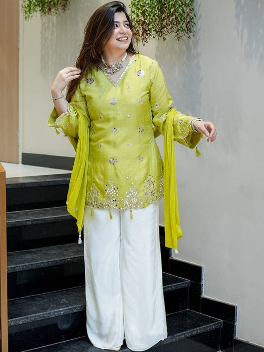 Prakriti Lime Heritage Suit Set