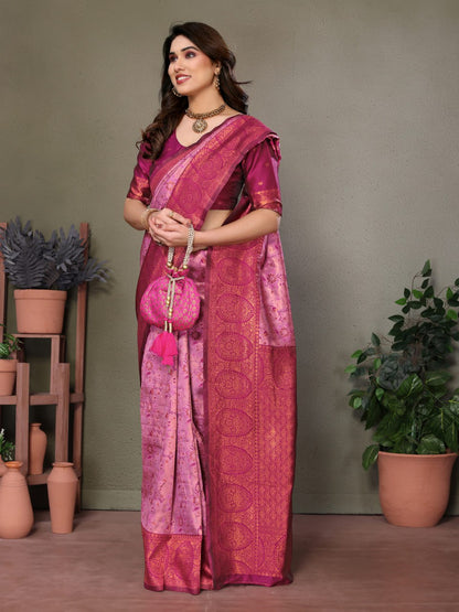 Most Delightful Banasari Silk Saree With Blouse