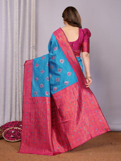 Most Alluring Banarasi Silk Saree with with Rich Pallu