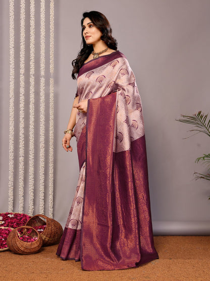Most Appealing Banasari Silk Saree With Blouse
