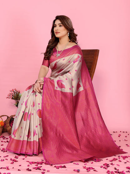 Most Pleasing Banasari Silk Saree With Blouse
