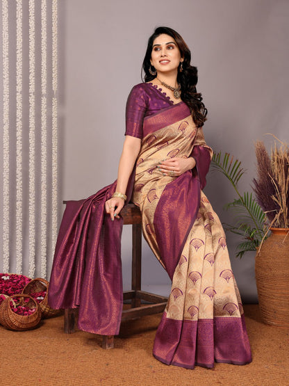 Most Appealing Banasari Silk Saree With Blouse