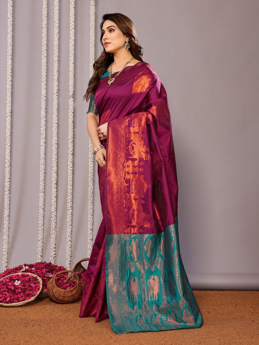 Most Beautiful Banarasi Silk Saree With Rich Pallu