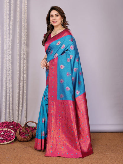 Most Alluring Banarasi Silk Saree with with Rich Pallu