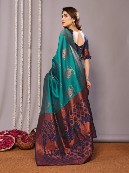 Most Elegant Banarasi Silk Saree With Rich Pallu