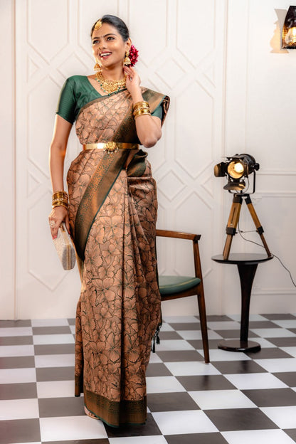 Most Pleasing Banasari Silk Saree With Blouse