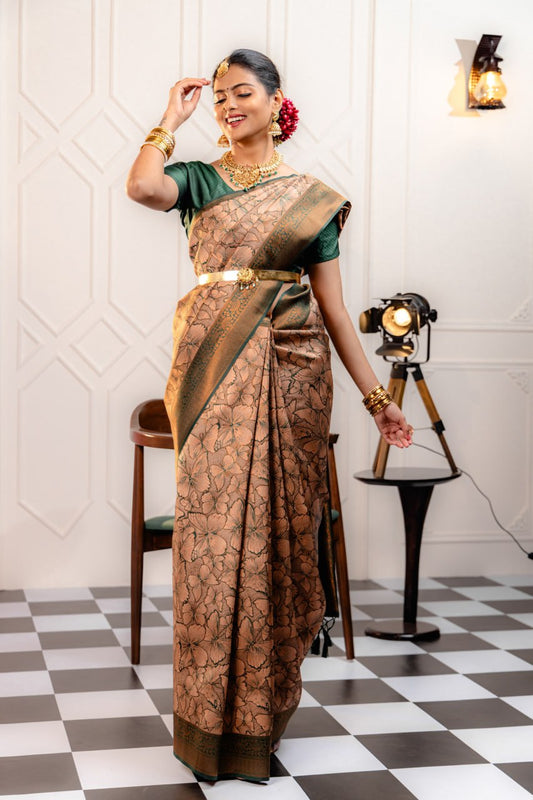 Most Pleasing Banasari Silk Saree With Blouse