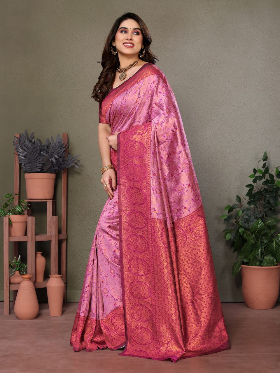 Most Delightful Banasari Silk Saree With Blouse