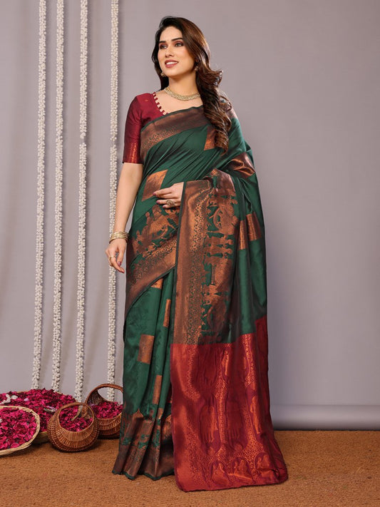 Most Beautiful Banarasi Silk Saree With Rich Pallu