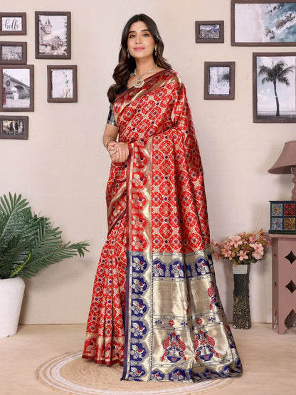 Most Ravishing Paithani Silk Saree With Rich Border & Pallu