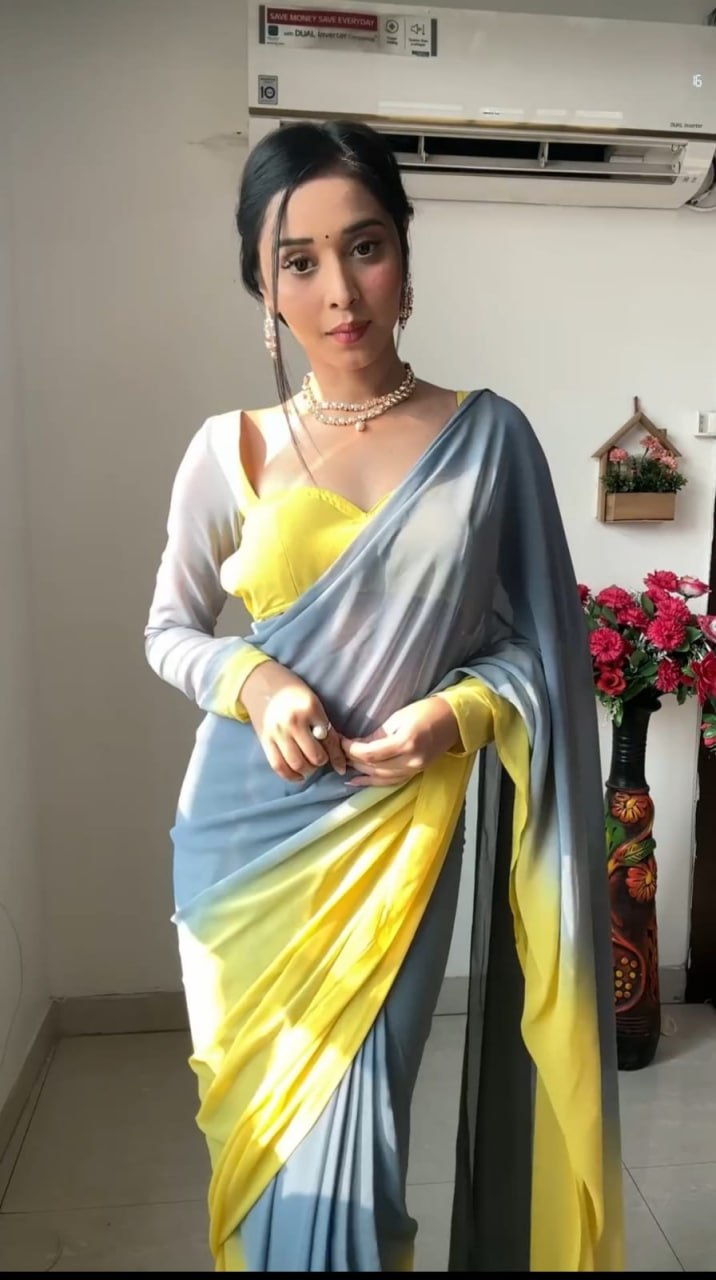 1 Min Ready To Wear Saree In Imported Georgette With Blouse