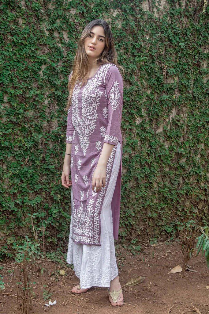 Pure Heavy Rayon Chinkari Kurta Plazzo Set