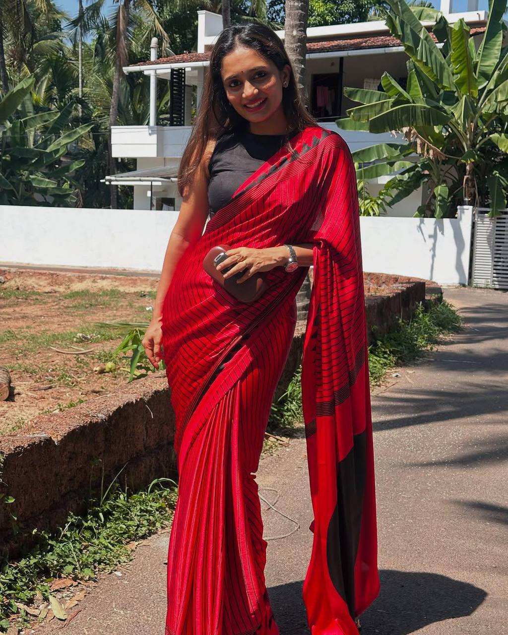 Most Attractive Ajrakh Pure Gajji Silk Saree WIth Tassel