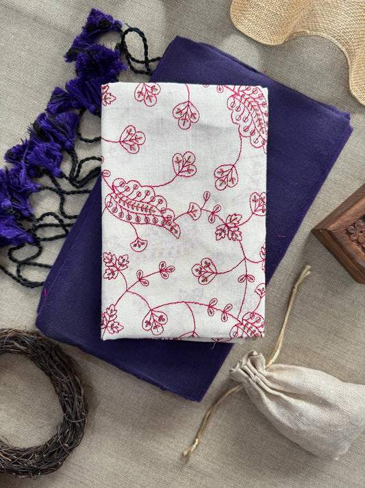 Pure Handloom Cotton Saree With Embroidery Blouse
