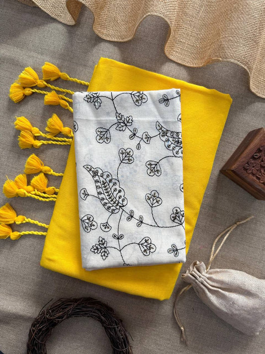 Pure Handloom Cotton Saree With Embroidery Blouse