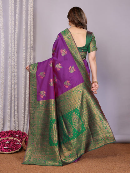 Most Gorgeous Banarasi Silk Saree with with Rich Pallu