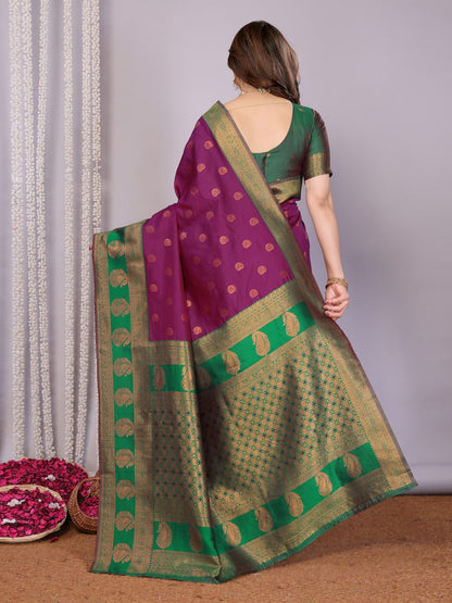 Most Charming Banarasi Silk Saree with with Rich Pallu