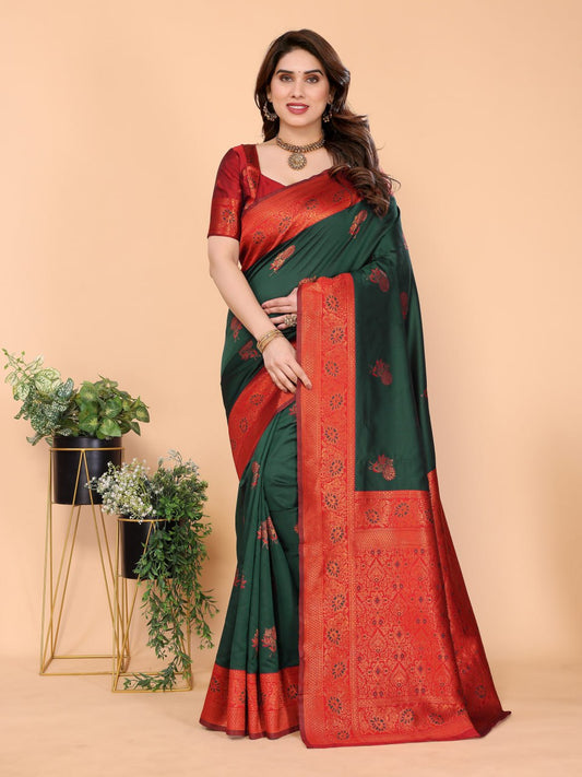 Most Engaging Banarasi Silk Saree with Traditional Weaving