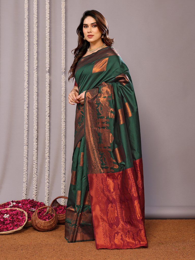 Most Beautiful Banarasi Silk Saree With Rich Pallu