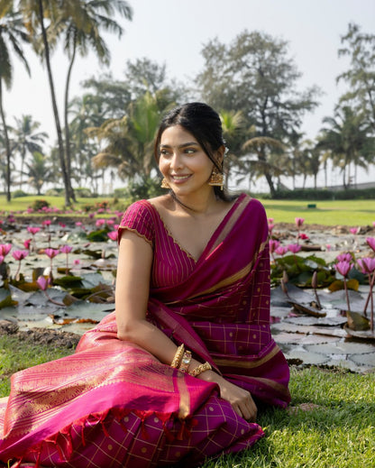 Most Delightful Banarasi Silk Saree With Rich Pallu