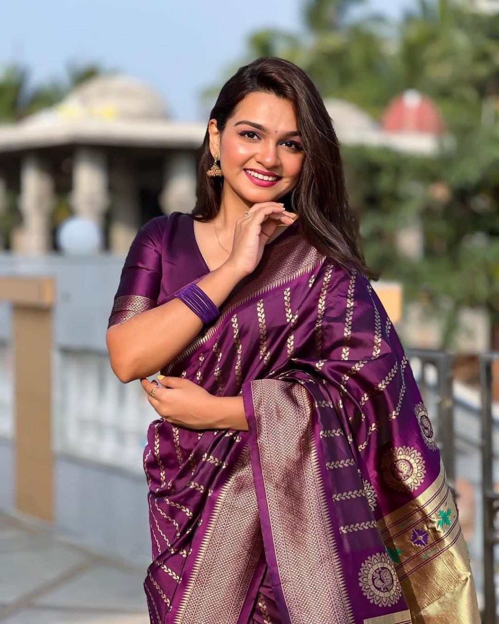 Most Delightful Paithani Silk Saree With Rich Border & Pallu