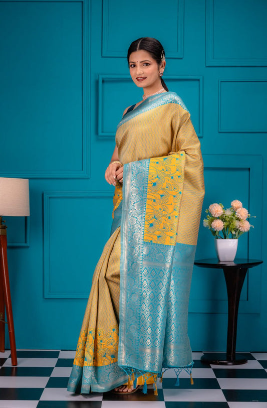Most Elegant Banarasi Silk Saree With Zari Weaving