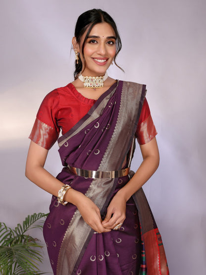 Most Graceful Paithani Silk Saree With Rich Border & Pallu