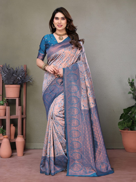 Most Delightful Banasari Silk Saree With Blouse