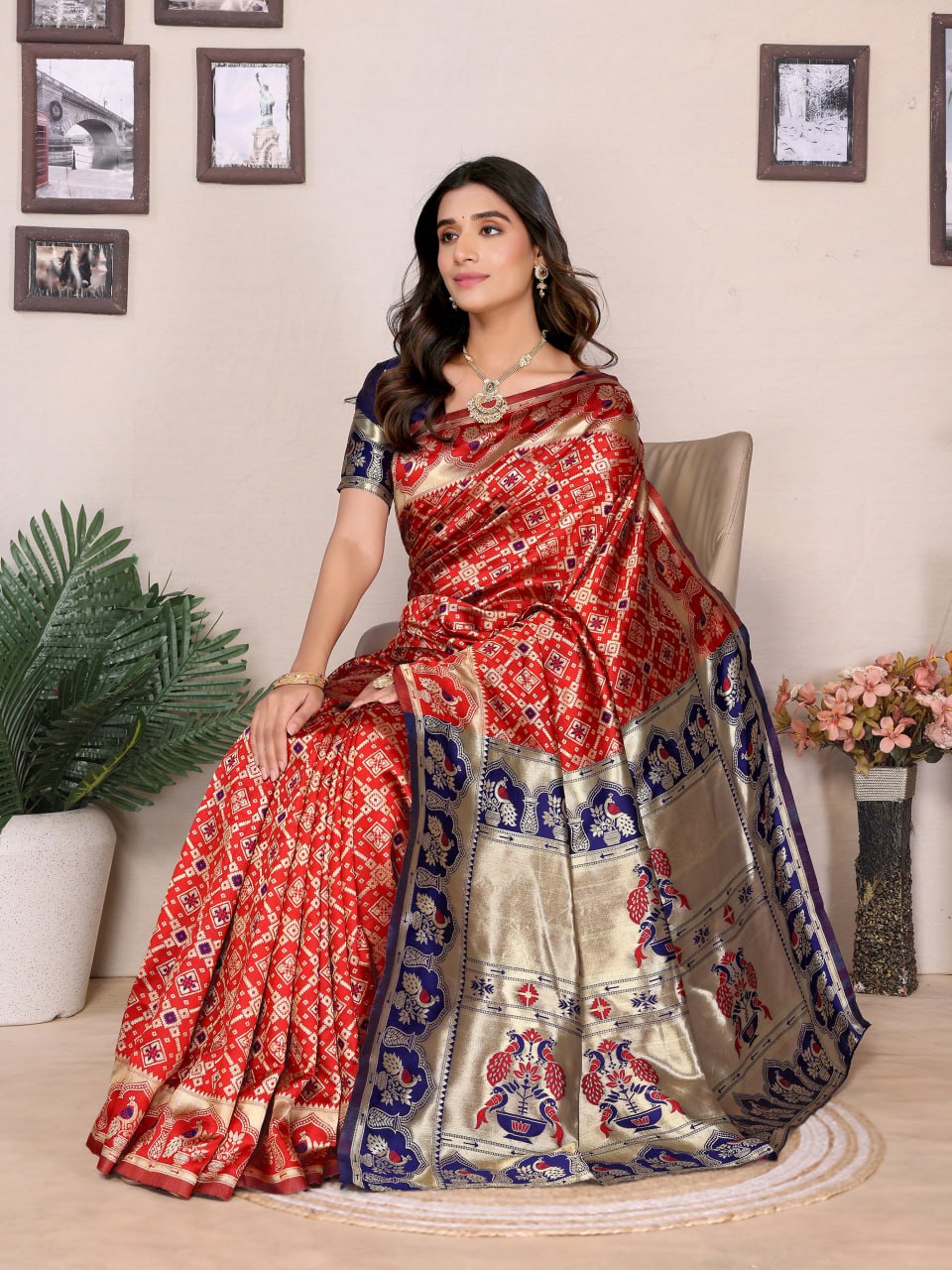 Most Ravishing Paithani Silk Saree With Rich Border & Pallu