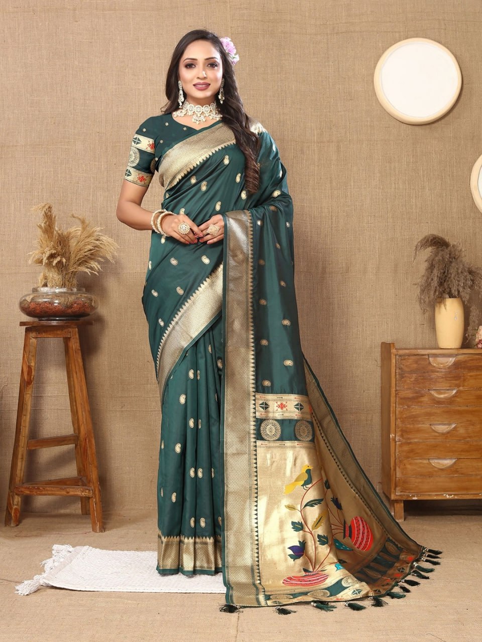 Most Charming Paithani Silk Saree With Rich Pallu