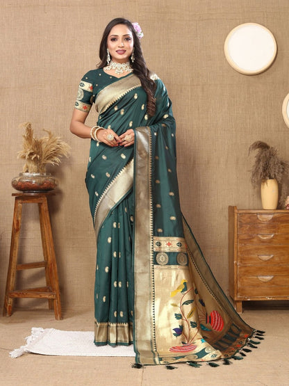 Most Charming Paithani Silk Saree With Rich Pallu