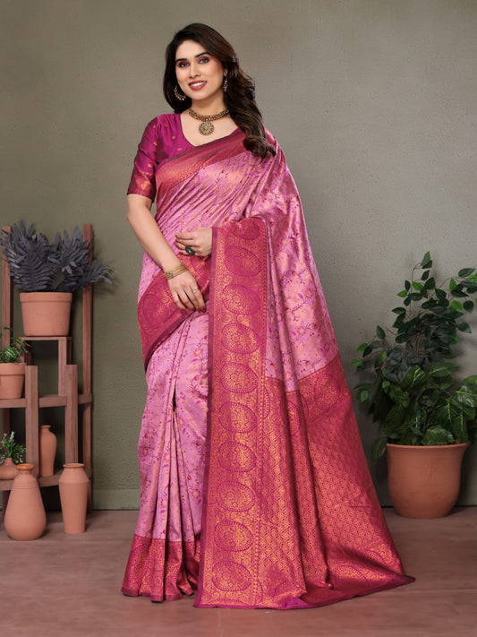 Most Delightful Banasari Silk Saree With Blouse