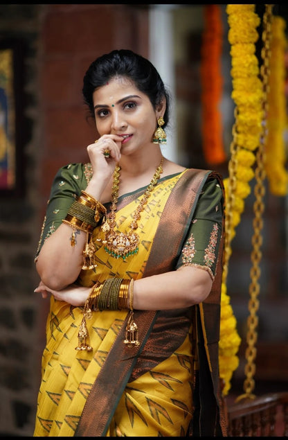 Most Lovely Banasari Silk Saree With Blouse