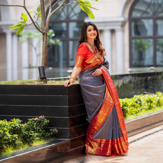 Most Ravishing Banarasi Silk Saree with with Border