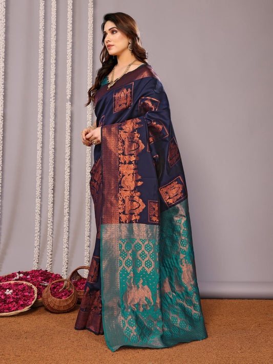 Most Elegant Banarasi Silk Saree With Rich Pallu