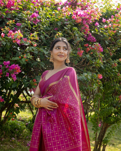 Most Delightful Banarasi Silk Saree With Rich Pallu