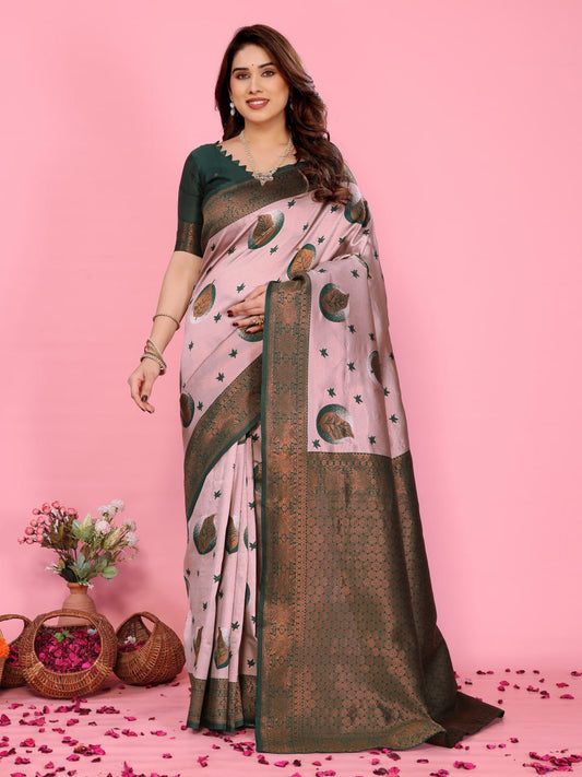 Most Pleasing Banasari Silk Saree With Blouse